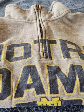 Worn In And Cozy, Size M, Notre Dame University Sweatshirt, Quarter Zip